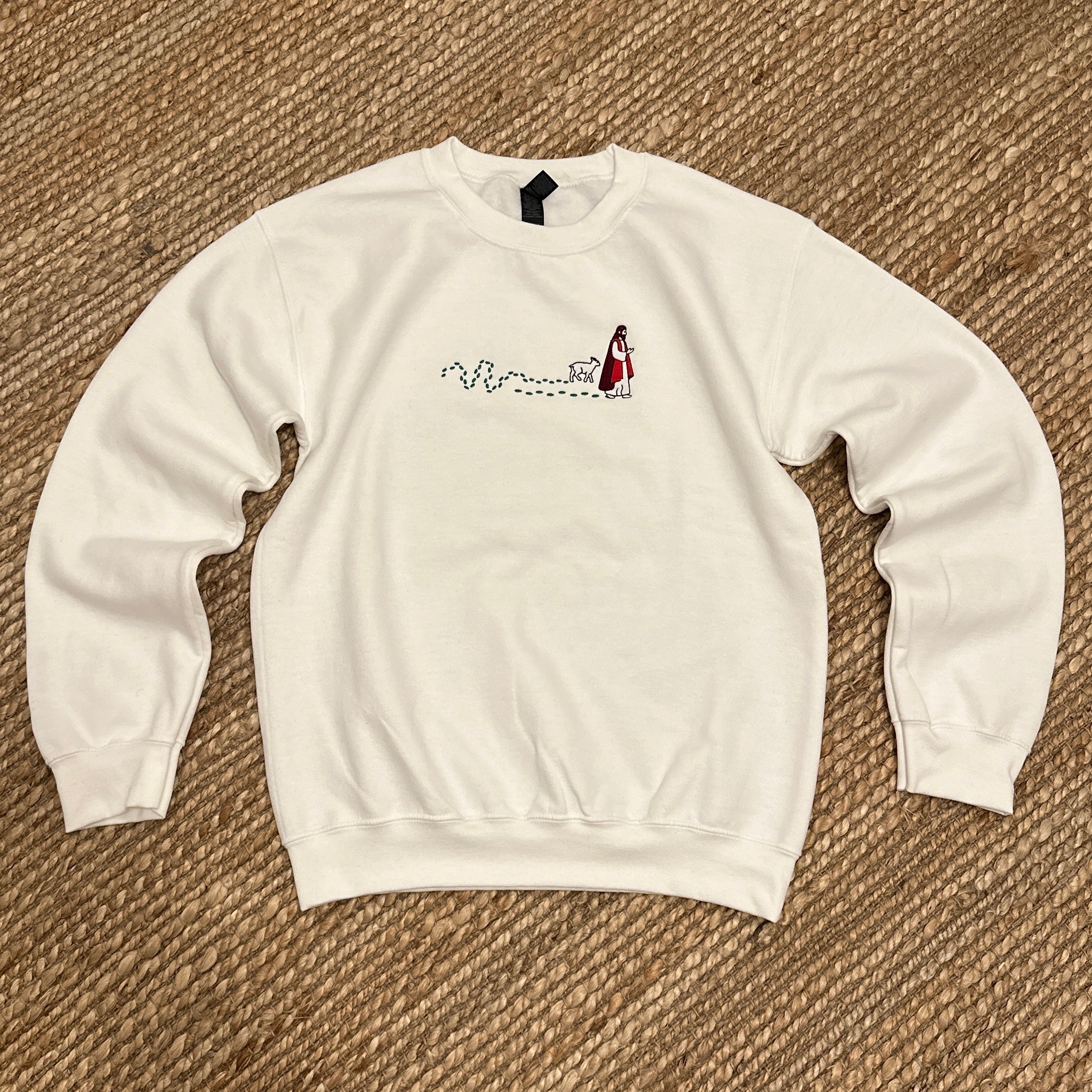 Walk With Jesus - Embroidered Classic Unisex Crewneck Sweatshirt