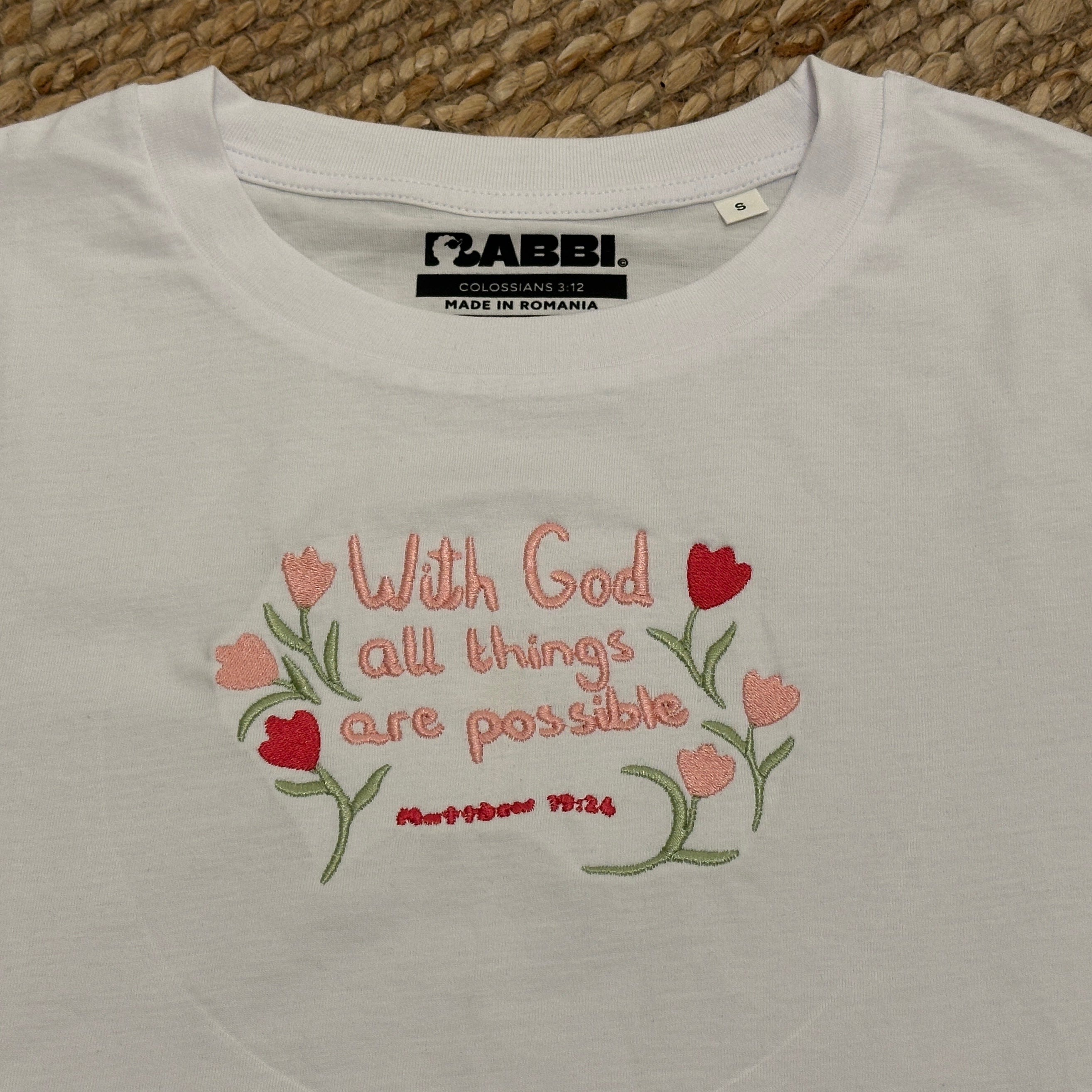 With God All Things Are Possible - Women's Embroidered T-shirt